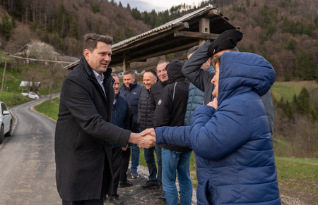 Odprtje saniranega plazu in ceste Špitalič Dolina (2)